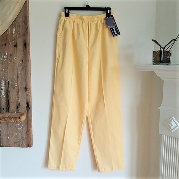 Laura Scott Pants - Laura Scott soft yellow twill pants 12 NWT